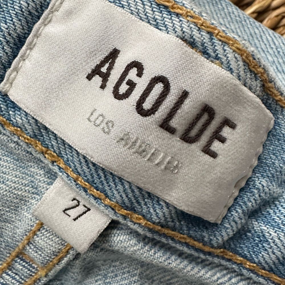 AGOLDE Riley high rise straight crop jeans pants Color Shatter Size 27 ripped‎ - Picture 2 of 6